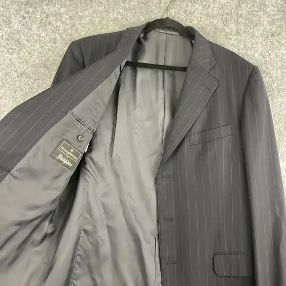 VTG Ermenegildo Zegna Blazer Mens IT 52R US 42R Blue Stripe Wool 3 Button Neiman
